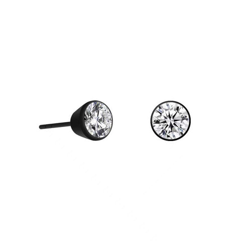 ER101B B.Tiff Black 1 ct Solitaire Stud Earrings