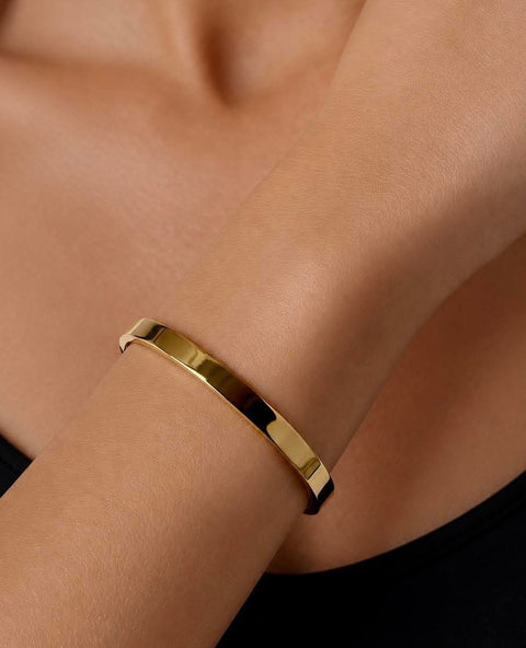 BG300GP B.Tiff Simplicity Narrow High Polish Gold Bangle Bracelet