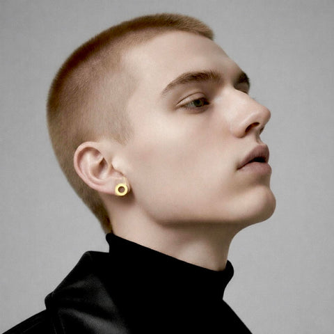 ER001G B.Tiff Gold Open Circle Stud Earrings