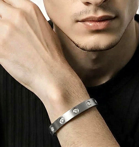 BG808W B.Tiff 8-Stone Bold Bangle Bracelet