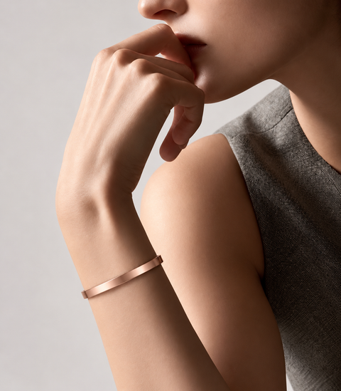BG300RG B.Tiff Simplicity Narrow Matte Rose Gold Bangle Bracelet