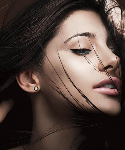 ER002B B.Tiff .05ct Black Pavé Solitaire Stud Earrings