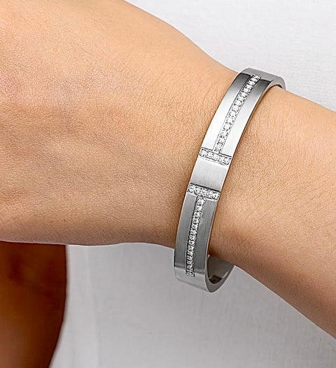 BG107W B.Tiff Pavé Harmony Bangle Bracelet