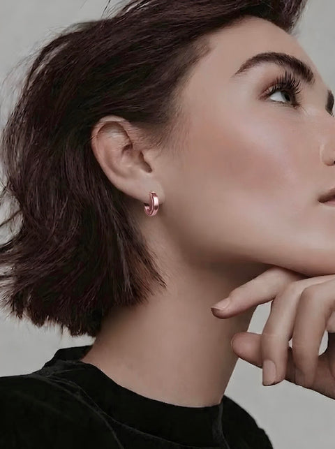 ER300RG B.Tiff Rose Gold Hoop Earrings