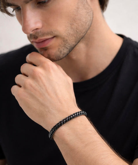 BG550GM B.Tiff Gun Metal Prince of Wales Chain Bracelet