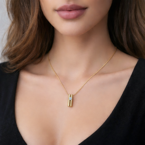 PT099G B.Tiff Gold 3D Cross Croixlumière Pendant Necklace