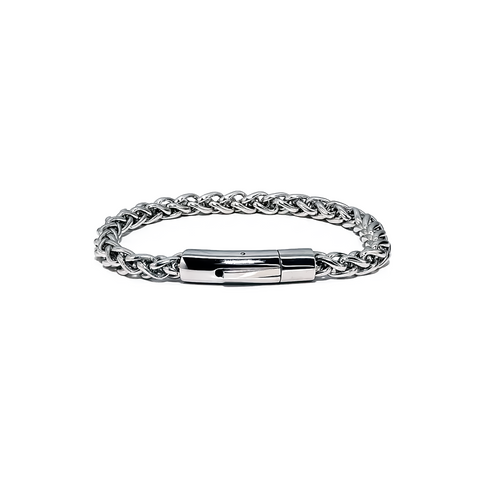BG600W B.Tiff French Braid Chain Bracelet