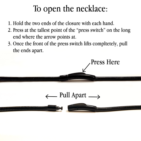 C062B B.Tiff Press Lock Thick Black Steel Coil Chain Necklace