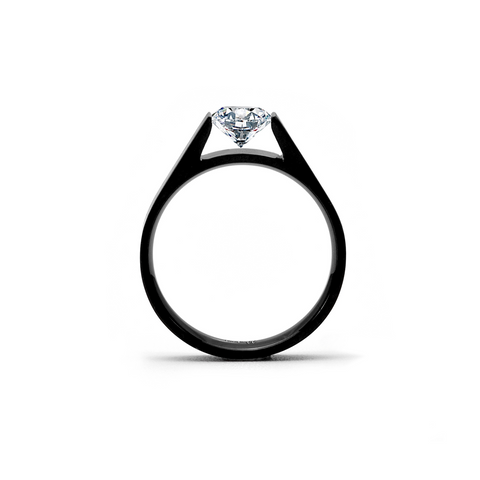 RG096B Tension Black ct Round Solitaire Engagement Ring