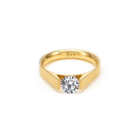 RG096G B.Tiff Gold Tension .75 ct Round Solitaire Engagement Ring