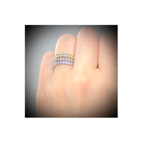 RG111RG B.Tiff Rose Gold Stacking .01 ct Eternity Ring [Thin Band]