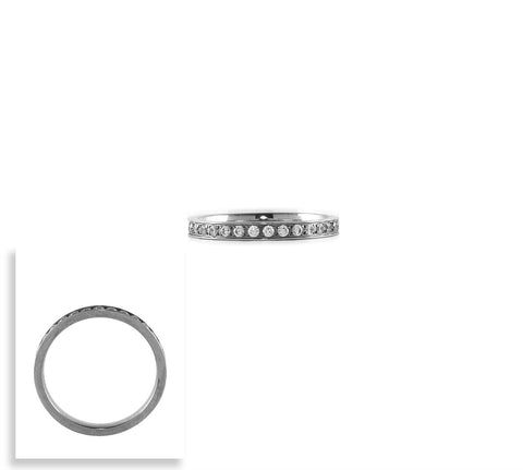 B.Tiff 2 ct Solitaire Pave Engagement Ring & Eternity Bands Set