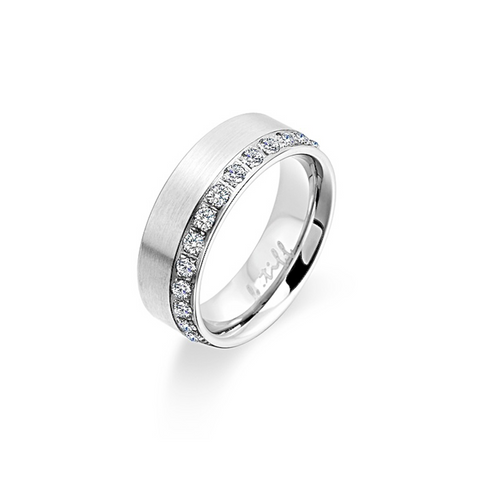 RG118W B.Tiff Offset Row Wide Eternity Ring [Wide Band]