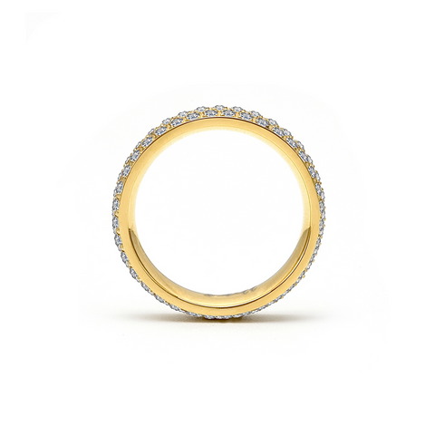 RG130G B.Tiff Gold Three-Row Eternity Ring