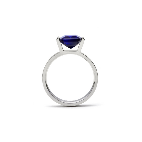 RG210BL B.Tiff 3 ct Blue Emerald Cut Engagement Ring