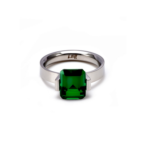 RG210WGR B.Tiff 3 ct Green Emerald Cut Engagement Ring