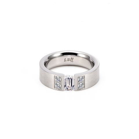 RG608W B.Tiff "Amikoj" 1/3 ct Emerald Cut Ring